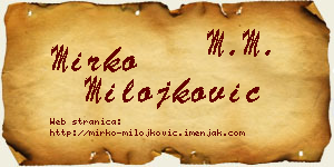 Mirko Milojković vizit kartica